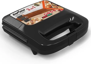 3 in 1 Electric Sandwich Maker with Removable Nonstick Plates - 800W,Black 3 in 1 Electric Sandwich Maker with Removable Nonstick Plates - 800W,Black