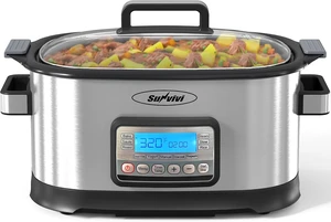 11-in-1 Multi Slow Cooker Roaster Oven, 6.5QT Sliver Digital Programmable Slow Cooker with Rack, Large Removable Nonstick Crock, Glass Lid, Multicooker with Timer Temp Control, Delay Start 11-in-1 Multi Slow Cooker Roaster Oven, 6.5QT Sliver Digital Programmable Slow Cooker with Rack, Large Removable Nonstick Crock, Glass Lid, Multicooker with Timer Temp Control, Delay Start