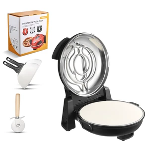 Pizza Oven, 12 in Electric Pizza Maker, 1200W Electric Pizzas Cooker with Cordierite Stone, 5-Mode Temperature Control, Viewing Window for Precise Cooking, Heats up to 788 F, for Home (Black) Pizza Oven, 12 in Electric Pizza Maker, 1200W Electric Pizzas Cooker with Cordierite Stone, 5-Mode Temperature Control, Viewing Window for Precise Cooking, Heats up to 788 F, for Home (Black)