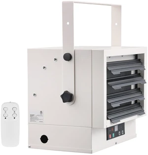 Electric Garage Heater, 7500-Watt Digital Fan-Forced Wall/Ceiling Mount Shop Heater, with Remote Control Overheat Protection, Hardwired Heater with 9-Hour Timer, Ideal for Workshop, ETL Listed Electric Garage Heater, 7500-Watt Digital Fan-Forced Wall/Ceiling Mount Shop Heater, with Remote Control Overheat Protection, Hardwired Heater with 9-Hour Timer, Ideal for Workshop, ETL Listed