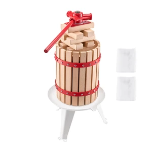 1.6 Gal/6L Fruit Wine Press, Solid Wood Basket with 8 Blocks, Heavy Duty Manual Juice Maker, Cider Apple Grape Tincture Honey Olive Oil Making Press with Handle for Kitchen, Home 1.6 Gal/6L Fruit Wine Press, Solid Wood Basket with 8 Blocks, Heavy Duty Manual Juice Maker, Cider Apple Grape Tincture Honey Olive Oil Making Press with Handle for Kitchen, Home