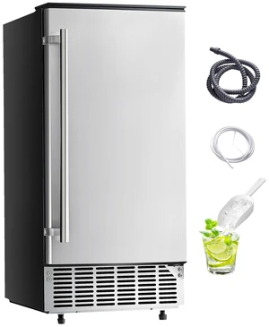Undercounter Built-in Ice Maker, 80 Lbs/Day Under Counter Ice Maker Machine with Reversible Door Stainless Steel, Freestanding Ice Maker for Commercial Home Kitchen, Electric Drainage Undercounter Built-in Ice Maker, 80 Lbs/Day Under Counter Ice Maker Machine with Reversible Door Stainless Steel, Freestanding Ice Maker for Commercial Home Kitchen, Electric Drainage