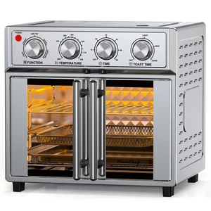 PlumChef 26QT Extra-Large French Double-Door Air Fryer Convection Toaster Oven, 1700W, 7 Preset Menus, 7-in-1 Multi-Function for Bake, Roast, Grilling,Toast,Dehydrate& Defrost, Stainless Steel,silvery PlumChef 26QT Extra-Large French Double-Door Air Fryer Convection Toaster Oven, 1700W, 7 Preset Menus, 7-in-1 Multi-Function for Bake, Roast, Grilling,Toast,Dehydrate& Defrost, Stainless Steel,silvery