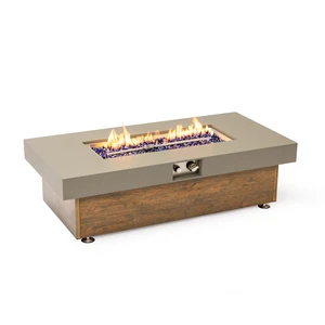 48_inch Iron Fire Pit Table with Wood Grain 48_inch Iron Fire Pit Table with Wood Grain