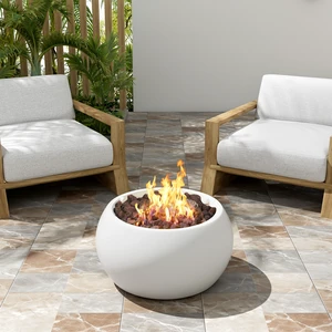 Patio MGO Propane Fire Pit, 40, 000BTU, White (Tank Cover Not Provided) Patio MGO Propane Fire Pit, 40, 000BTU, White (Tank Cover Not Provided)
