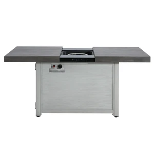 Extendable Rectangle Aluminum Alloy Fire Pit Table, 50,000BTU Extendable Rectangle Aluminum Alloy Fire Pit Table, 50,000BTU