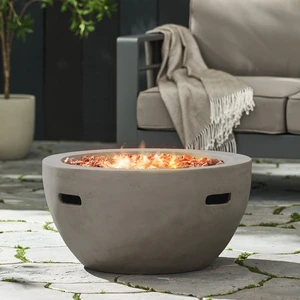 27" Bowl Shaped MGO 40,000 BTU Propane Fire Pit, Light Grey (Tank Cover not Included) 27" Bowl Shaped MGO 40,000 BTU Propane Fire Pit, Light Grey (Tank Cover not Included)
