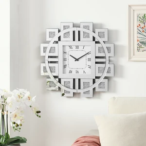 Wall Clock in Mirrored & Faux GemStones Wall Clock in Mirrored & Faux GemStones