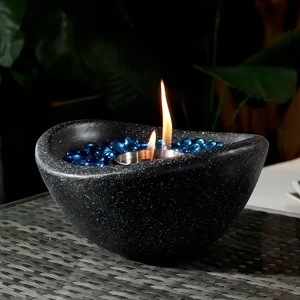 Concrete Tabletop Fire Bowl, Smokeless Portable Mini Fireplace for Indoor Outdoor, Perfect for Patio Balcony S'mores Night, Compatible with Gel Fuel Cans & Solid Wax Concrete Tabletop Fire Bowl, Smokeless Portable Mini Fireplace for Indoor Outdoor, Perfect for Patio Balcony S'mores Night, Compatible with Gel Fuel Cans & Solid Wax