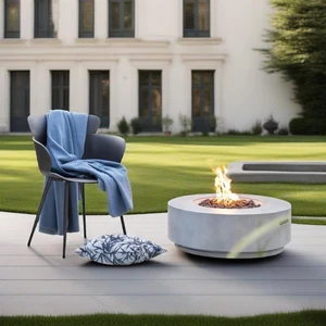 30" Propane Gas Fire Pit Table, 50000 BTU Round Concrete Fire Pit for Outside Patio Deck Garden Backyard- Light Gray 30" Propane Gas Fire Pit Table, 50000 BTU Round Concrete Fire Pit for Outside Patio Deck Garden Backyard- Light Gray