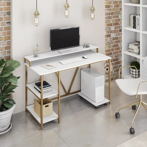 Industrial Writing Desk, Gold Industrial Writing Desk, Gold