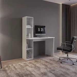 Aston Modern Computer Desk with Integrated Booshelf with Multi-Tier Open Shelves Aston Modern Computer Desk with Integrated Booshelf with Multi-Tier Open Shelves