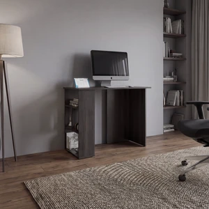 Computer Desk with Integrated Storage & Open Bookcase, Dark Walnut Computer Desk with Integrated Storage & Open Bookcase, Dark Walnut