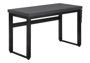 Computer Desk, Home Office, Standing, Adjustable, 48"l, Work, Laptop, Grey Laminate, Black Metal, Contemporary, Modern
