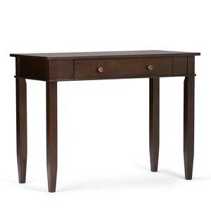 Carlton 42 inch Wide Solid Wood Home Office Desk in Brunette Brown Carlton 42 inch Wide Solid Wood Home Office Desk in Brunette Brown
