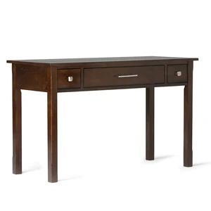 Avalon 47 inch Wide Solid Wood Writing Office Desk in Brunette Brown Avalon 47 inch Wide Solid Wood Writing Office Desk in Brunette Brown