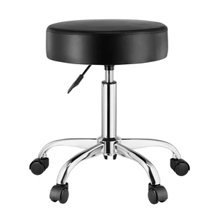 Rolling Stool with Wheels, 450 LBS Weight Capacity Round Rolling Stool Chair, Height Adjustable Thickened PU Leather Swivel Stool for Salon, Spa, Massage, Tattoo, Clinic, Black Rolling Stool with Wheels, 450 LBS Weight Capacity Round Rolling Stool Chair, Height Adjustable Thickened PU Leather Swivel Stool for Salon, Spa, Massage, Tattoo, Clinic, Black