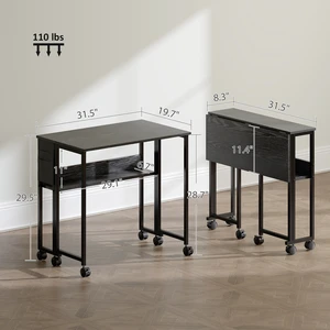 Foldable Desk with Storage Bag,Folding Computer Desk,for Small Spaces, Home Office