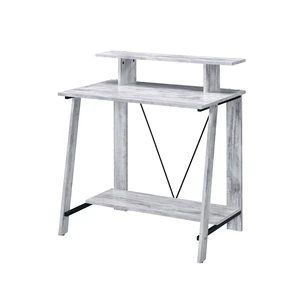Antique White and Black Writing Desk with Upper Shelf Antique White and Black Writing Desk with Upper Shelf