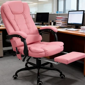 7-Point Vibrating Massage Office Chair High Back Massaging Office Desk Chair , Pink 7-Point Vibrating Massage Office Chair High Back Massaging Office Desk Chair , Pink