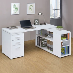 Tona White Driftwood 3-Drawer L-Shape Computer Desk Tona White Driftwood 3-Drawer L-Shape Computer Desk