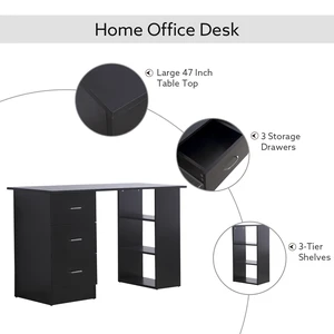 Modern Home Office Computer Desk Bookcase Combo Writing Table Workstation Modern Home Office Computer Desk Bookcase Combo Writing Table Workstation