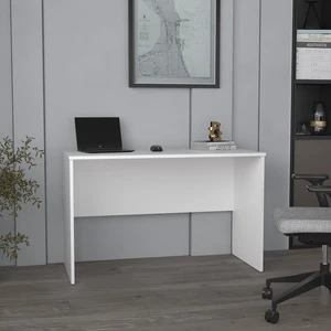 Malibu 47" Wide Study Desk White Modern Simple Computer & Laptop Table Dining Table for Bedroom, Living Room, Home and Office, Kitchen White Malibu 47" Wide Study Desk White Modern Simple Computer & Laptop Table Dining Table for Bedroom, Living Room, Home and Office, Kitchen White