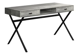 Computer Desk, Home Office, Laptop, Storage Drawers, 48"l, Work, Grey Laminate, Black Metal, Contemporary, Modern Computer Desk, Home Office, Laptop, Storage Drawers, 48"l, Work, Grey Laminate, Black Metal, Contemporary, Modern