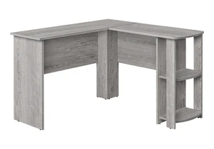 Computer Desk, Home Office, Corner, Storage Shelves, 48"l, L Shape, Work, Laptop, Grey Laminate, Contemporary, Modern Computer Desk, Home Office, Corner, Storage Shelves, 48"l, L Shape, Work, Laptop, Grey Laminate, Contemporary, Modern