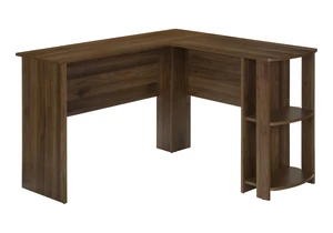 Computer Desk, Home Office, Corner, Storage Shelves, 48"l, L Shape, Work, Laptop, Brown Laminate, Contemporary, Modern Computer Desk, Home Office, Corner, Storage Shelves, 48"l, L Shape, Work, Laptop, Brown Laminate, Contemporary, Modern