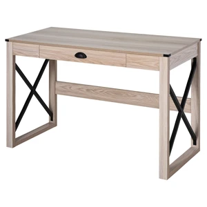 HOMCOM 44 inch Home Office Computer Desk, Rustic Writing Desk, Farmhouse Workstation with Storage Drawer, X-Frame HOMCOM 44 inch Home Office Computer Desk, Rustic Writing Desk, Farmhouse Workstation with Storage Drawer, X-Frame