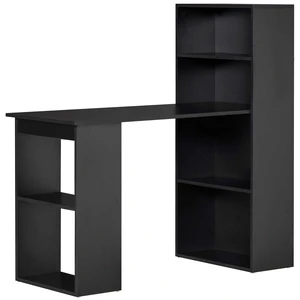 HOMCOM Modern Home Office Desk with 6-Tier Storage Shelves, 47" Writing Table with Bookshelf, Black HOMCOM Modern Home Office Desk with 6-Tier Storage Shelves, 47" Writing Table with Bookshelf, Black