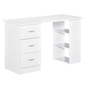 HOMCOM 47" Modern Home Office Computer Desk Bookcase Combo Writing Table Workstation with 3 Drawer and Storage Shelf - White HOMCOM 47" Modern Home Office Computer Desk Bookcase Combo Writing Table Workstation with 3 Drawer and Storage Shelf - White