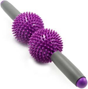 Gemdeck Fascia Massage Roller Sticks,Muscle Roller Sticks Deep Tissue for Neck, Leg, Back, Body Yoga Massage Stick 2 Balls Tools