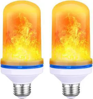 Gemdeck Flame Lamp Flame Effect Bulb, LED Flickering Light Bulb 2Pack Yellow