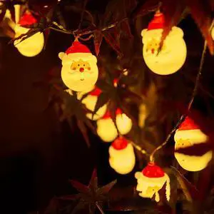 Gemdeck Christmas Santa Head Lights 9.8Ft 20 LED Lights Xmas Tree String Lights