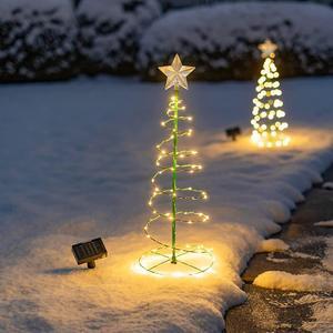 Gemdeck 2.6ft Christmas Spiral Lights Solar Led String Light Decor Spiral Xmas Tree Lights Lamp