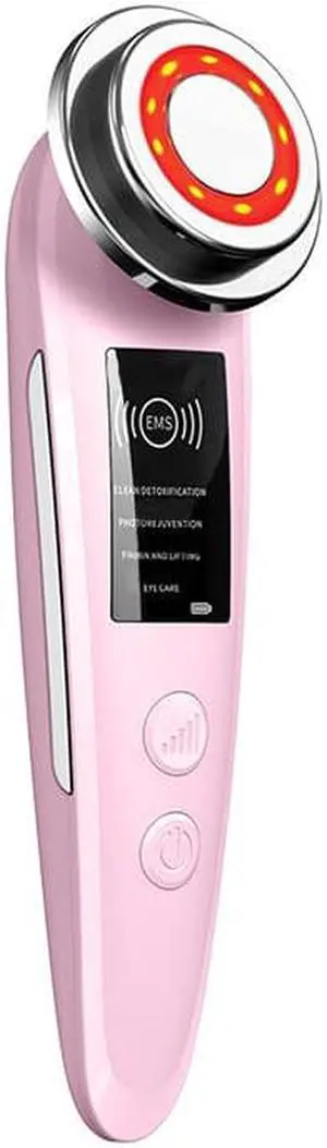 Gemdeck Facial Massager, Skin Care Tools 7 in 1 High Frequency Facial Machine Pink