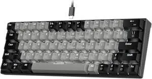 Gemdeck Mechanical Keyboard 64 Keys RGB LED Backlit Wired Gaming Keyboard