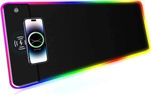 Gemdeck RGB Gaming Mouse Pad 10W, LED Mouse Mat 31.5×11.8×0.15in, 10 Light Modes Extra Large Mousepad Non-Slip Rubber Base Computer Keyboard Mat for Gaming, MacBook, PC, Laptop, Desk