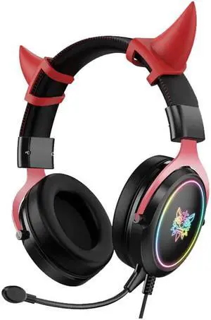 Gemdeck Headphones Anime Devil Cat Ears Cartoon Headphones