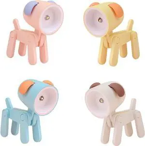 Gemdeck 4pcs Led Night Lights Puppy Dog Night Lamp Portable Desk Lamp