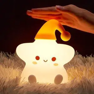 Gemdeck Silicone Cute Stars Night Light, Baby Star Night Light, Battery Night Light Lamp