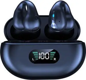 Gemdeck Wireless Earbuds with Earhooks Mini Bone Conduction Headphones Waterproof Bluetooth 5.3 Noise Canceling Headset Sports Earphones