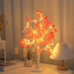 Gemdeck Thanksgiving Decor Lighted Maple Tree Fall Halloween Decorations