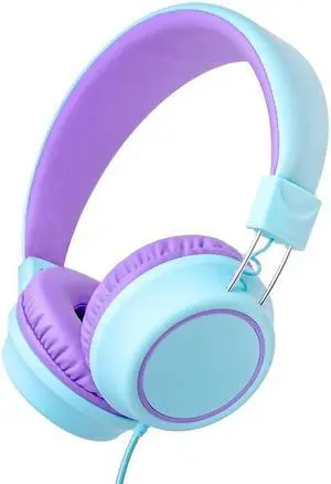 Gemdeck Kids Headphones Wired with Microphone, Portable Headphones Stereo Sound Foldable Headset Green