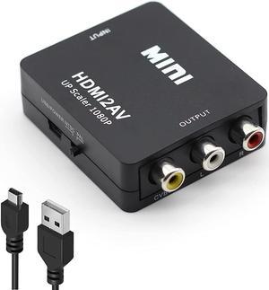 Sorthol HDMI to RCA Converter, 1080p HDMI to AV Converter Mini HDMI to 3RCA CVBs Composite Video Audio Adapter for TV/PS3/VHS/VCR/DVD/PC/Blu-Ray DVD