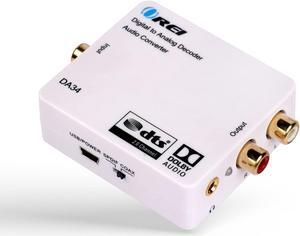 OREI Digital to Analog Audio Decoder, Convert Decode Dolby Digital Audio SPDIF/Coaxial 5.1-Channel Input to RCA L/R/3.5mm Headphone Output Converter (DA34)