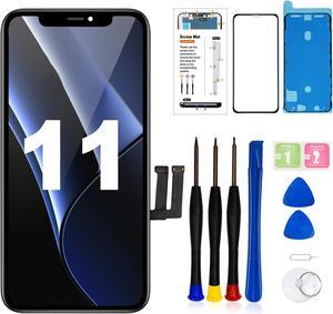 for iPhone 11 Screen Replacement 6.1 inch Frame Full Assembly LCD Display 3D Touch Screen Digitizer with Repair Tools Kit for A2111,A2223,A2221 with Waterproof Adhesive and Tempered Glass