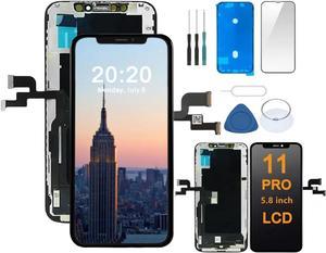 LCD compatible with iPhone 11 Pro Max, (black, with frame, change glass)